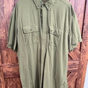 Duck Camp Olive Green Short Sleeve Button-Up Shirt